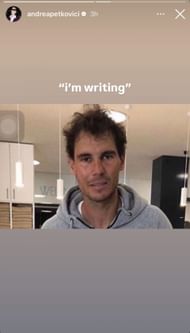Andrea Petkovic shares Rafael Nadal's picture as a meme; Source - @andreapetkovic on Instagram
